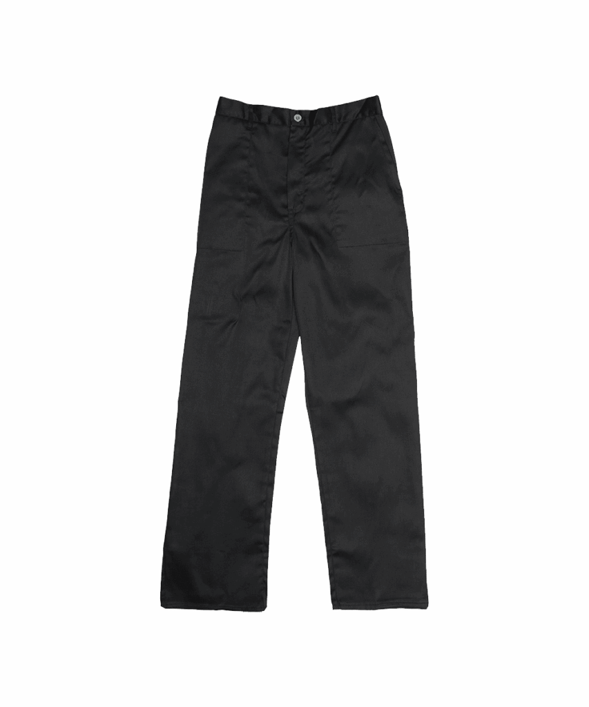 Black industrial work trousers for protective workwear